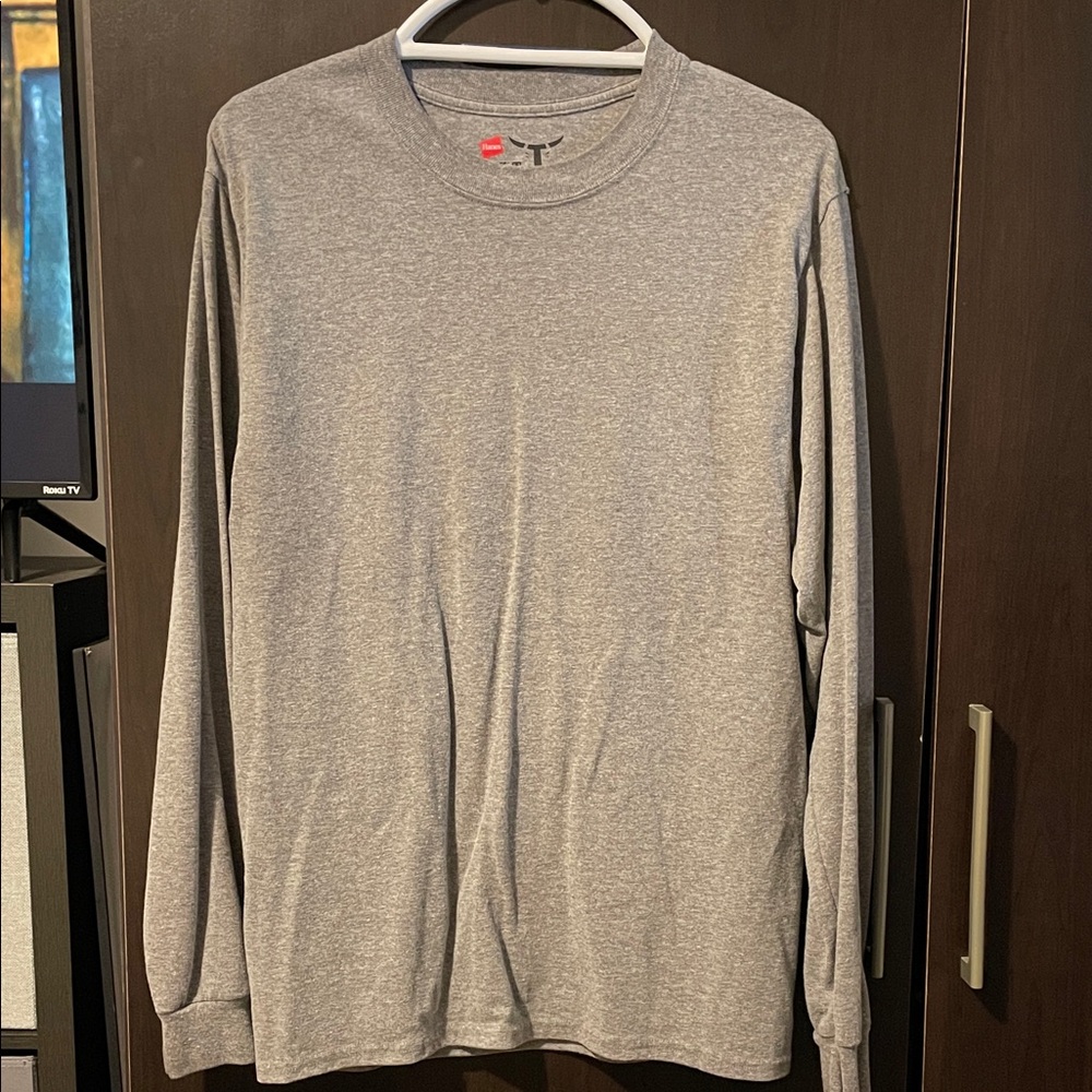 Classic Gray Long Sleeve Men's Tee